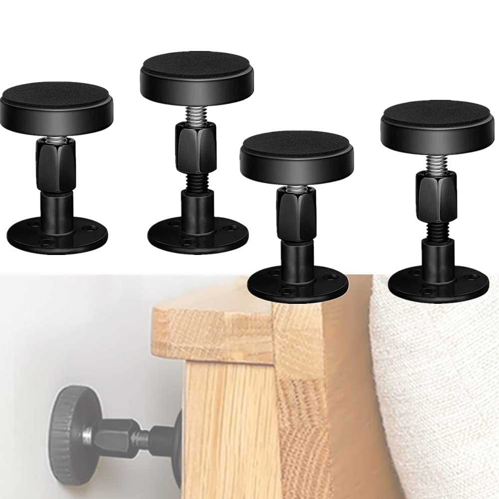 XINHAITC 4 Pcs Adjustable Threaded Bed Frame Anti Shake Tool Bed Frame Anti Shake Fixer Headboard Stoppers,Bedside Anti Shake Tool for Beds Cabinets