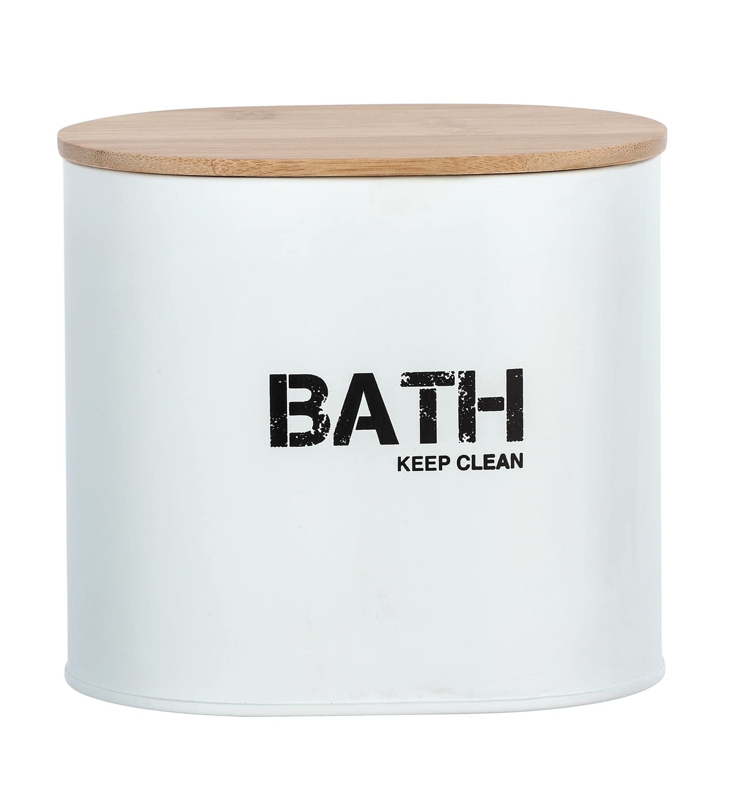 WENKO 23699100 Bathroom Box, White/Brown, 14.5 x 13.5 x 10.5 cm