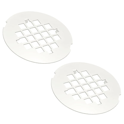 PATIKIL Shower Drain Cover 4-1/4" OD, 2 Pcs 304 Stainless Steel Round Snap-in Shower Drain Strainer Grid Replacement Cover for Bathroom Floor Lawns