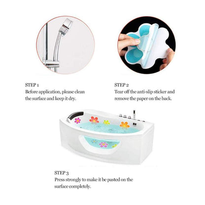Tiiyee 13 Pcs Non Slip Bathtub Stickers, Bath Self Adhesive Treads Bathroom Water Resistance Tub Decals Adorable Anti Slip Safety Stickers Strong