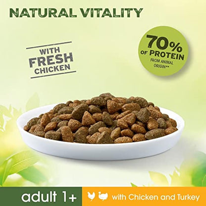 Perfect Fit Natural Vitality Dry Cat Food Adult 1+ - Complete Dry Food for Adult Cats from 1 Year Old, Rich in Chicken and Turkey – 6 kg (Pack of 1)