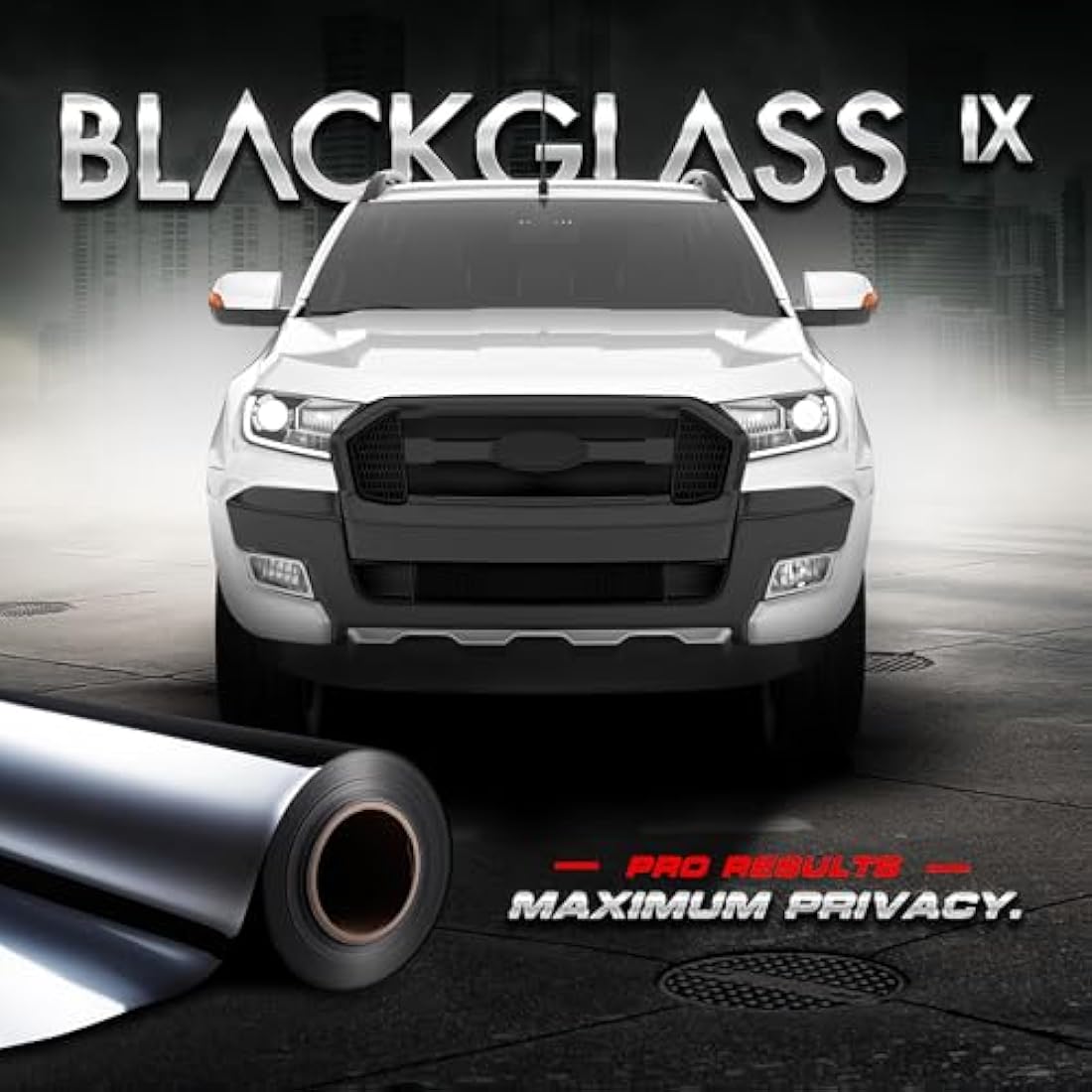 Car Window Tint BLACKGLASS IX Professional Quality Window Tinting Film for Van & Vehicles (15% VLT, 6m x 65cm, 2 Ply, Dark Smoke Tint) Solar, Glare and Privacy Film With Installation Instructions