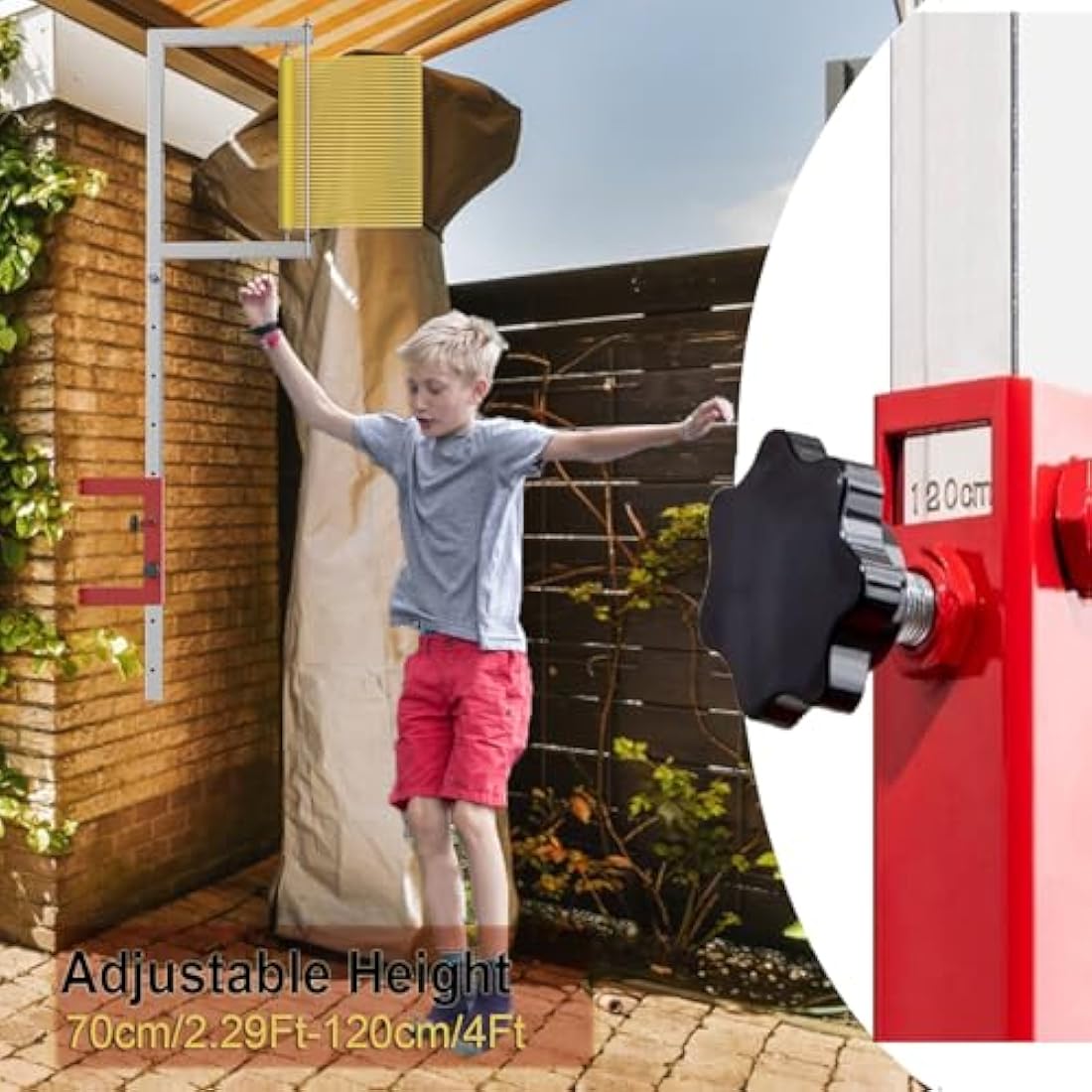 LQDMAER Wall Mounted Sports Vertical Jump Measurement Tester,Adult and Adolescent Adjustable Height Basketball Scale Assessment Stick Pole,Bounce Measuring Device for School Club