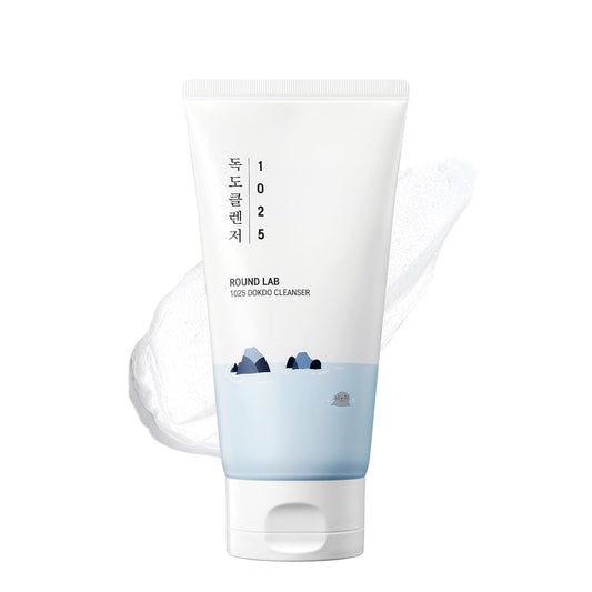 ROUND LAB 1025 Dokdo Cleanser 150ml, Low pH Facial Cleanser for Sensitive Skin, Rich Soft Bubbles for Deep Cleansing, Hydrating Face Wash with Deep