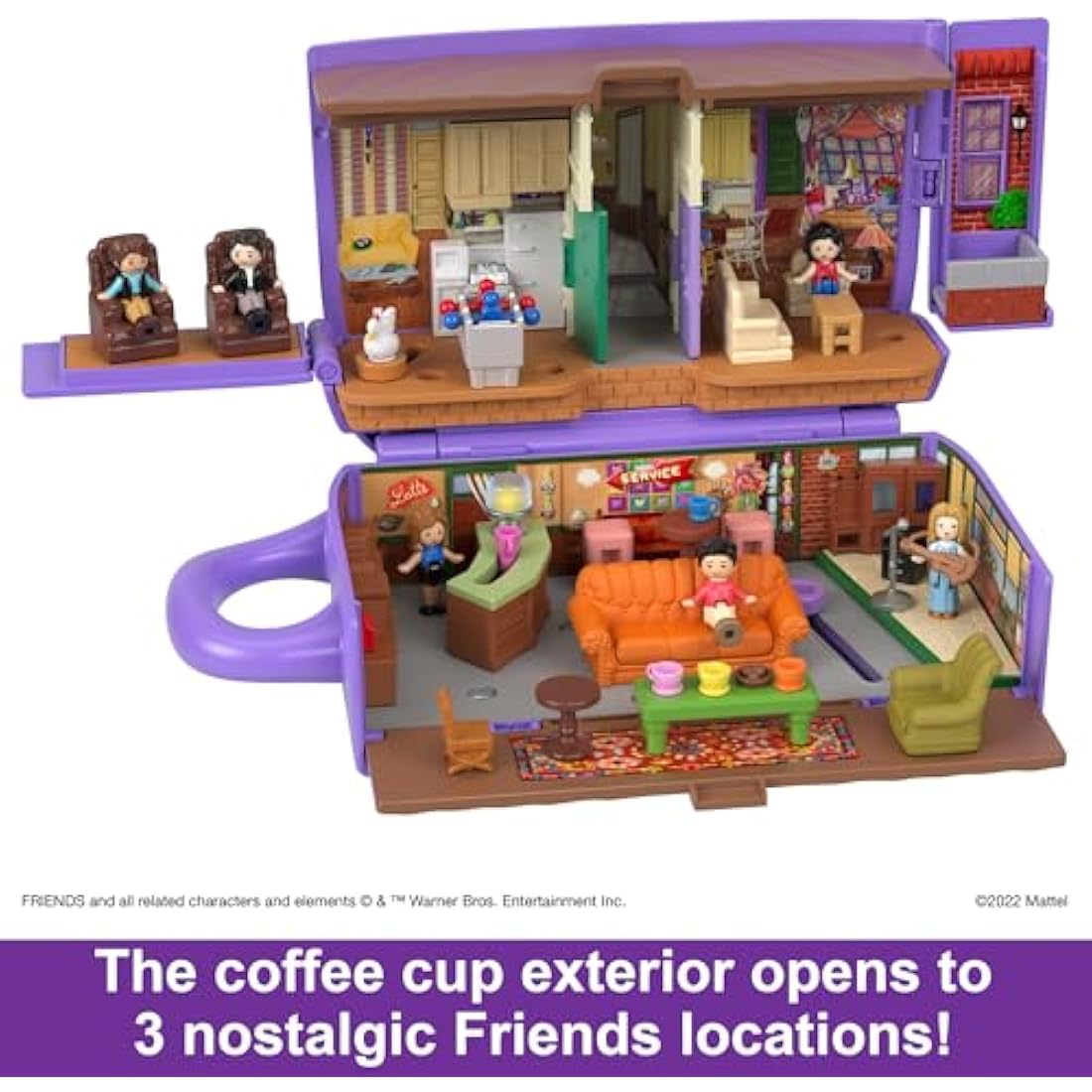 Polly Pocket Playset, Friends Compact with 6 Dolls and 9 accessories, HKV74