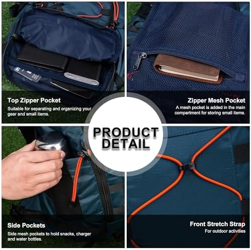 MOUNTAINTOP 35L Unisex Hiking Backpacks Lightweight Trekking Rucksack Light Daypacks for Travel Camping Climbing Mountaineer Outdoor Sport