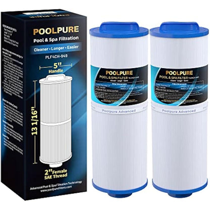 POOLPURE Spa Filter Replacement for Filter FD2007 Compatible with PWW50L 4CH-949 FC-0172, SD-01143, Rising Dragon 50, Waterway Teleweir 50 sqft Filter Cartridge 2 Pack