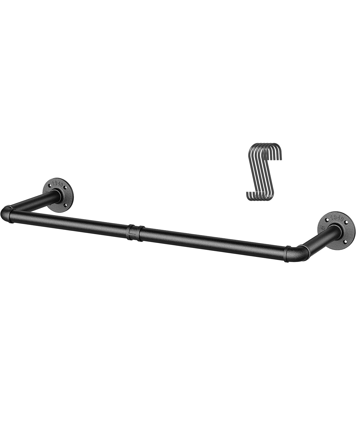 OROPY Retro Wall Mounted Clothes Rail, 92cm Industrial Pipe Clothes Rack
