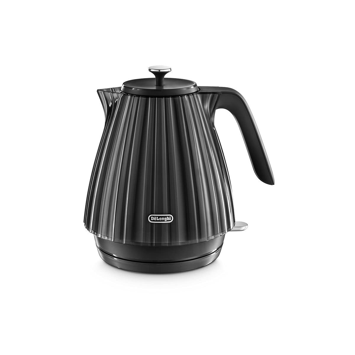 De'Longhi Ballerina Electric Kettle, 360? Swivel Base, Water Level Indicator, Cord Storage, KBD3001.BK, 3000 W, UK PLUG, Black