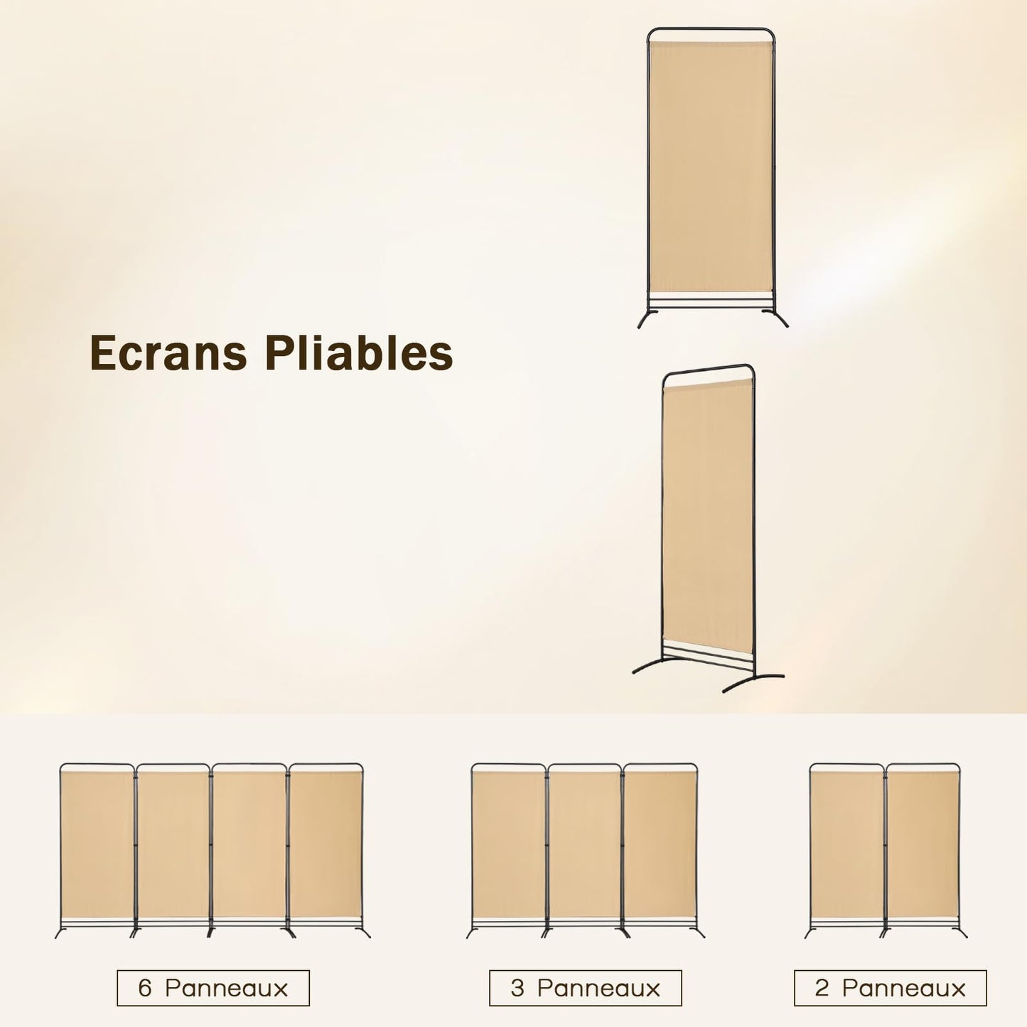 Angel Living 1 Panel Room Divider, Privacy Screen Composed of Polyester Fabric and Sturdy Iron Frame