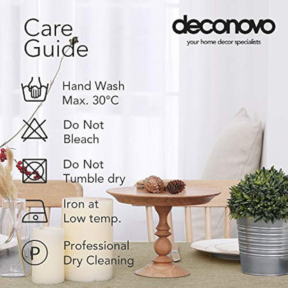 Deconovo Rectangle Tablecloth Faux Linen Wipeable Table Cloth for Garden Table Water Resistant 59x95in(150x240cm) linen