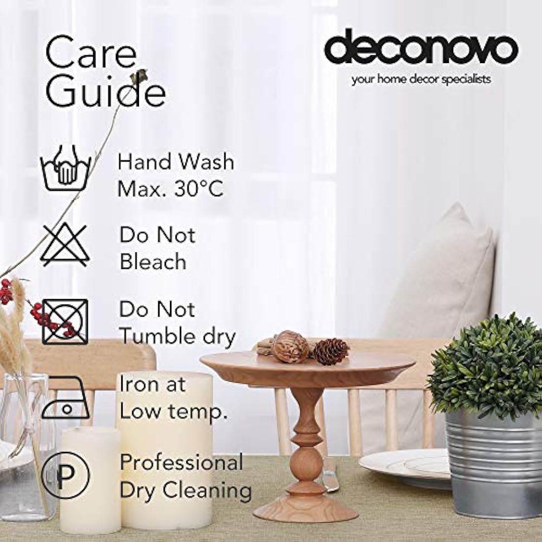 Deconovo Tablecloth Plain Wipeable Table Cover Faux Linen Tablecloth for Card Table 51x51in(130x130cm) Linen
