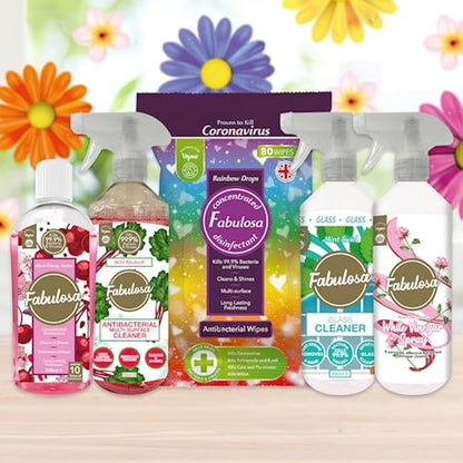 Fabulosa Multi Purpose Antibacterial Spotless Kitchen Cleaner Disinfectant Trigger Spray with Lasting Fragrance, 9 Pack, 500ml, Winter Angel (Packaging may vary)