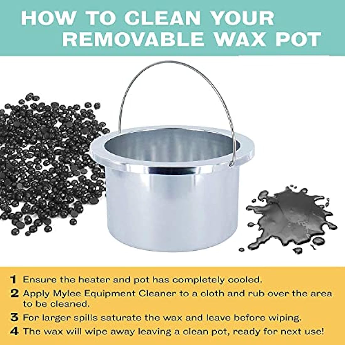 Mylee Professional Wax Heater Warmer with Handle Pot 500ml for Paraffin, Soft & Crème Wax, Salon Quality Hair Removal, Depilatory Waxing Melter, Adjustable Temperature