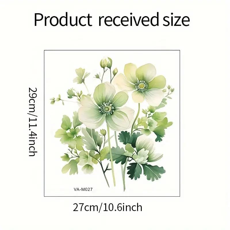 TOLOVIS Creative Elegant Flowers Toilet Cover Sticker Decals,Flower leaf bird Waterproof Toilet Lid Tank Seat Decals Cistern Self-Adhesive Bathroom