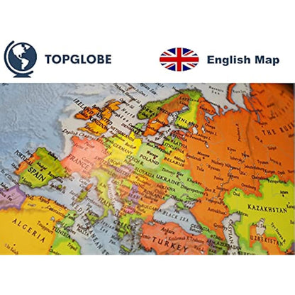 TOPGLOBE 30CM Educational World Globe All direction 360° rotating - Diameter 30cm