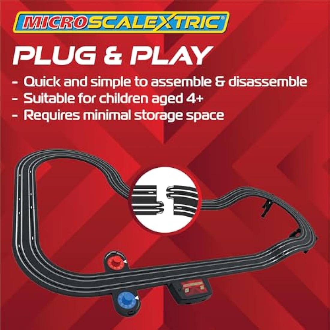 Scalextric Micro Car Race Track Sets for Kids Age 4+ - Batman vs Joker Themed Construction Set, Battery Powered Racing, Slot Cars Kids' Play Vehicles - Mini Toy Tracks for Boys