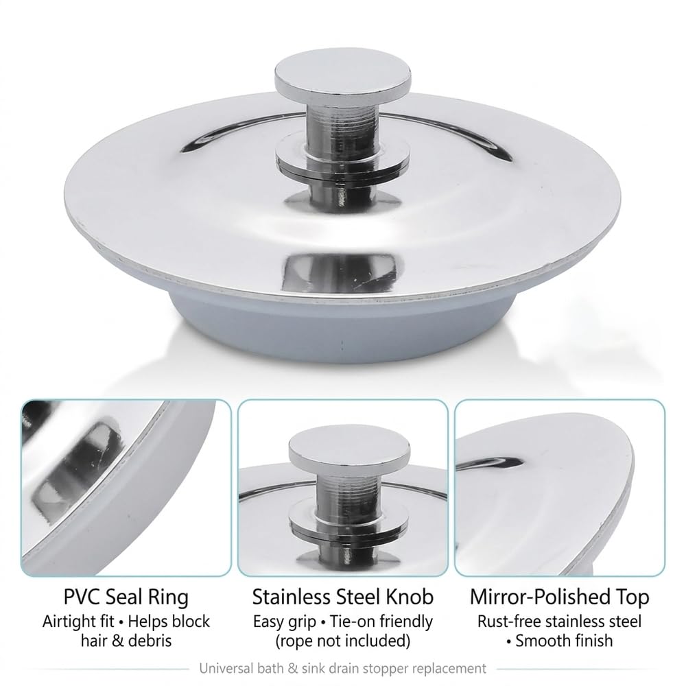 Universal Bath Plug Replacement, Drain Stopper for 40-45mm Holes, Bath Plugs, Bathtub, Kitchen, Sink Stopper