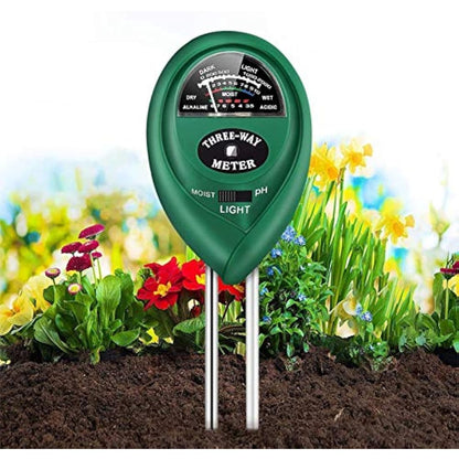 LIUNOVIP Soil PH Meter, Moisture 3-in-1 Tester, Plant Testing Kit with Moisture/Light/PH, Suitable for Lighting and of Gardens, Farm Potted (No Battery Needed), Green-523