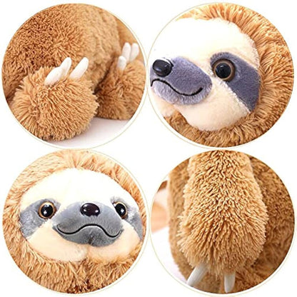 Winsterch Cuddly Stuffed Animal Sloth Toy - Large Teddy Baby Doll for Kids - Plush Sloth Gift for Birthdays (Brown, 20 inches)