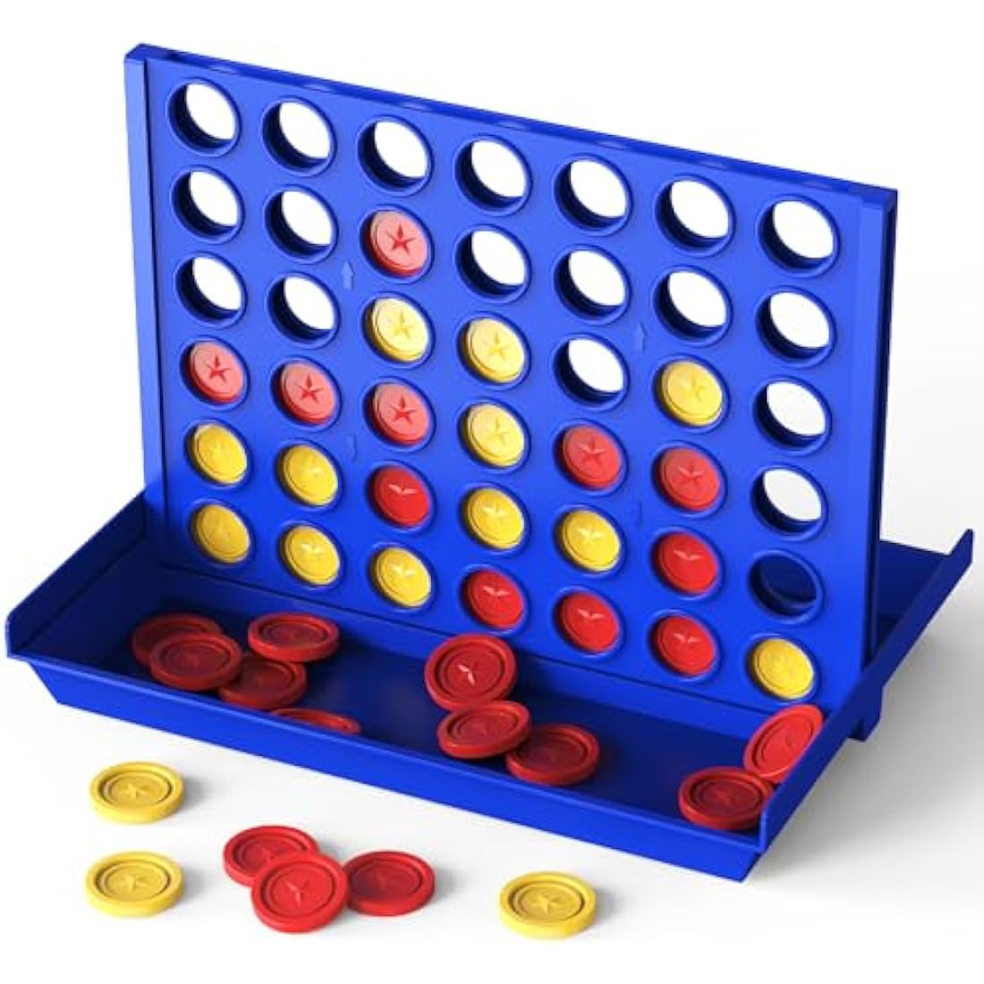 Pup Go 4 in a Row Classic Board Game for Kids Ages 3-8, 8.2 x 5.9 inches with 6 Spare Discs, Perfect Educational Family Toy for Boys & Girls, 2 Player Strategy Game, Foldable Design