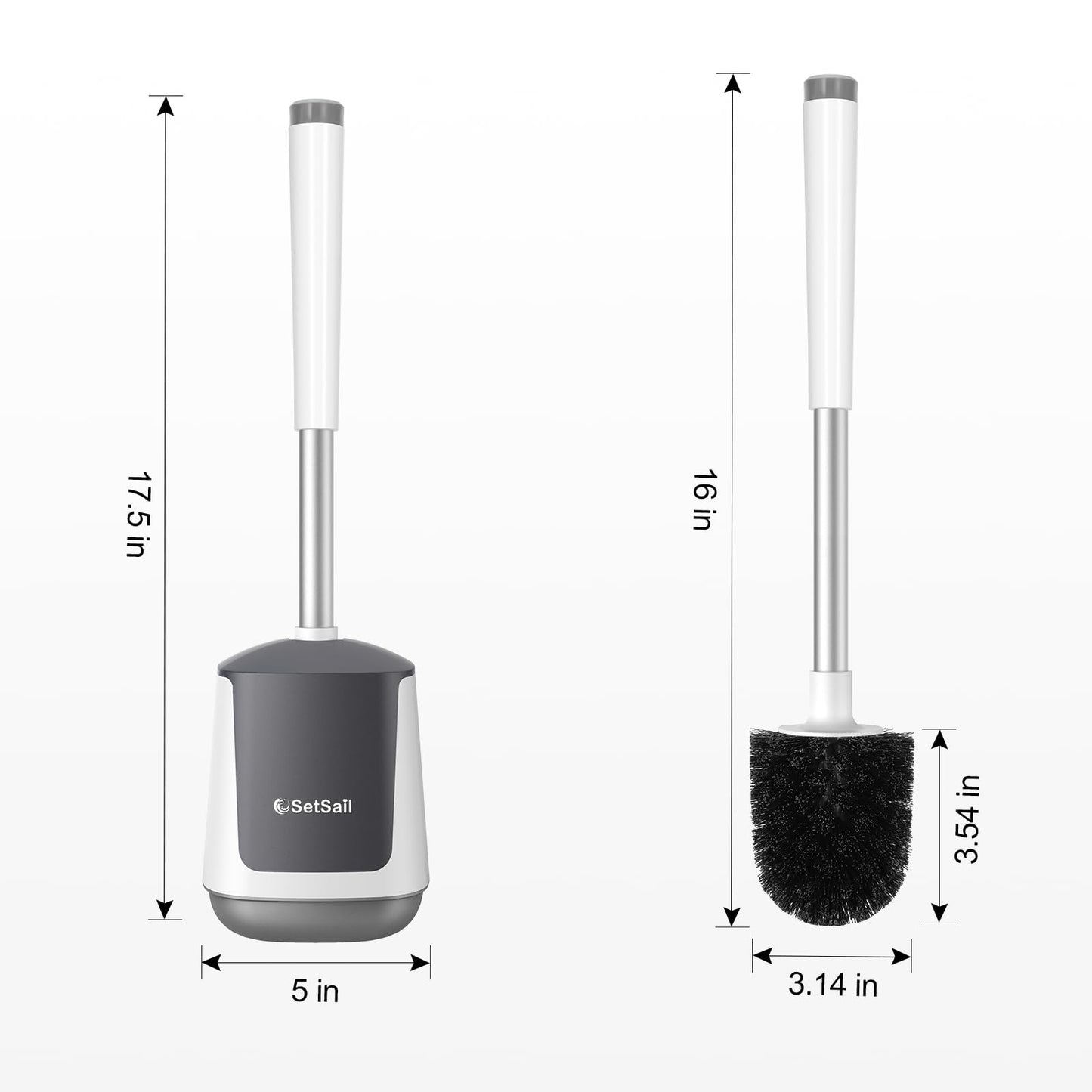 SetSail Toilet Bowl Brush and Holder Automatic Toilet Brushes for Bathroom with Holder Ventilated Toilet Cleaner Brush for Toilet Scrubber Cleaning