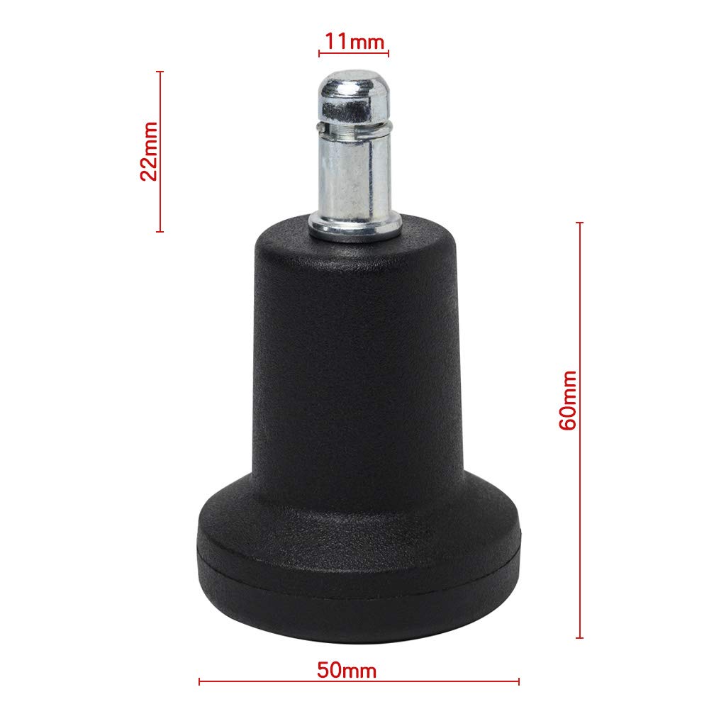 5PCS High Profile Bell Glides Replacement Office Desk Chair or Stool Swivel Caster Wheels,Easy Conversion from Wheeled Casters to Stationary Feet to