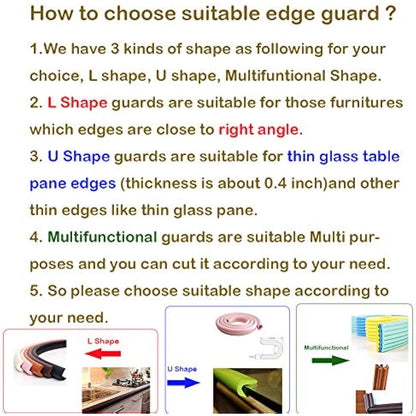 M2cbridge L Shape Extra Thick Furniture Table Edge Protectors Foam Baby Safety Bumper Guard 2 M (Brown)