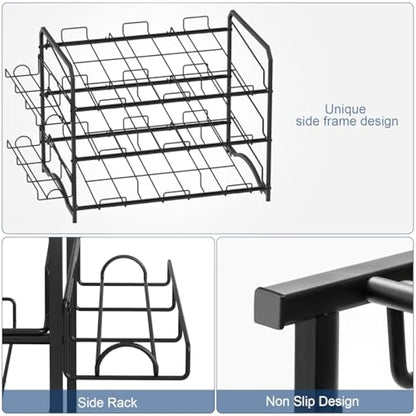 Mutool 3 Tier Can Rack, Stackable Kitchen Food Organizer/Holder for Counter-Top, Pantry Organizers and Storage, Black