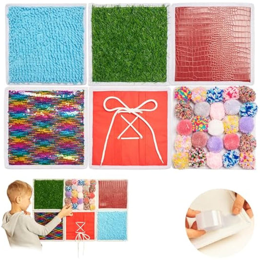 Sensory Wall Panels | Sensory Floor Tiles for Kids | Sensory Materials | Sensory Textures for Sensory Needs | Tactile Sensory Toys | Sensory Mats for Autistic Children | Sensory Square | 6pcs