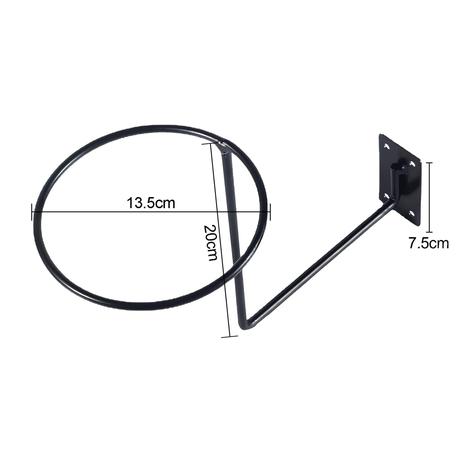 2 Pcs Wall Mounted Helmet Holder, Hat Holder Display Stand, Metal Helmet Display Rack Stand, Black Ball Storage Rack