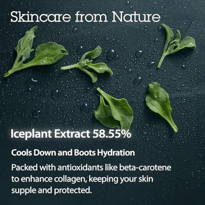 BLITHE Pressed Serum Crystal Iceplant - Face Moisturising Gel, Korean Serum for Dry and Combination Skin, Soothing, Redness Reduction, Cooling, Sebum Control (50 ml)