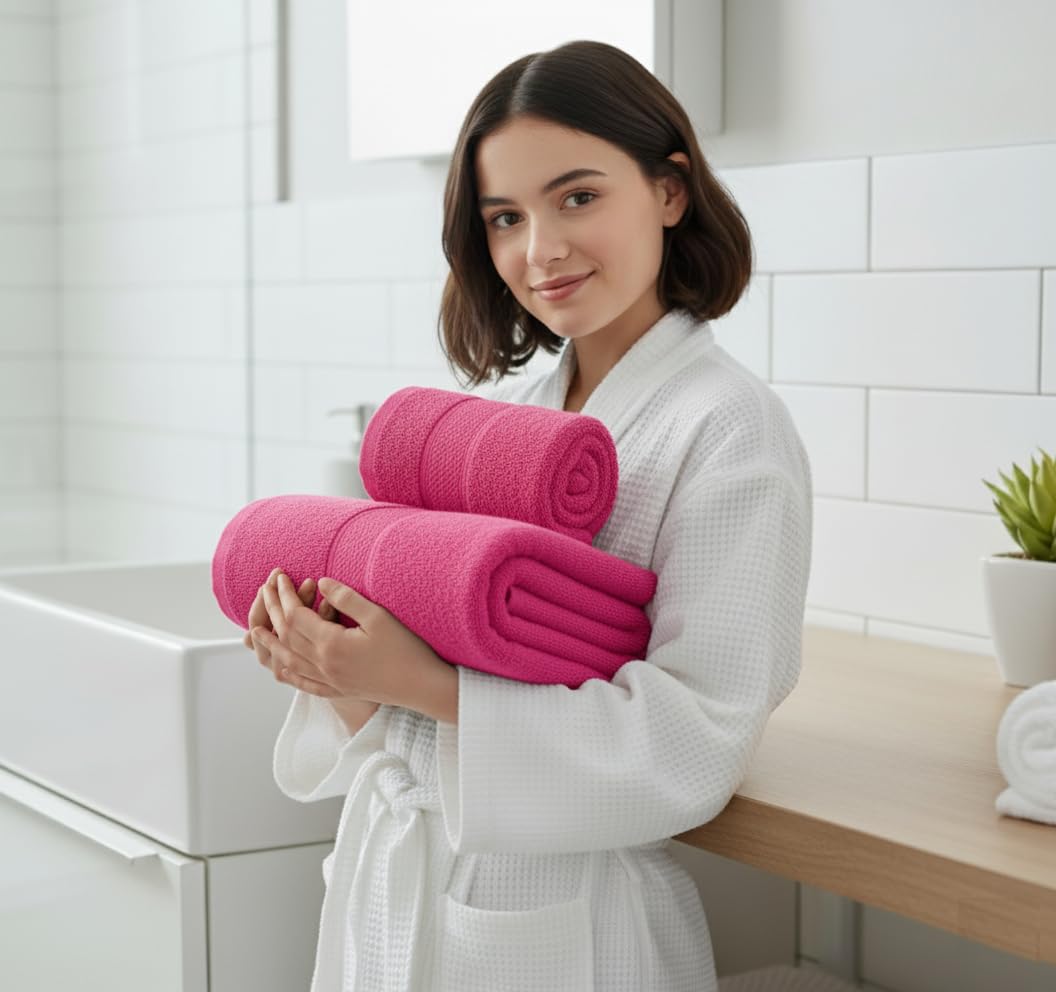 UK furniture Premium Jumbo Bath Sheets (90 x 150 cm-2 Pack) 100% Egyptian Cotton Super Absorbent Extra Large Bath Sheet Quick Dry Hotel Quality