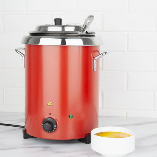Buffalo Red Soup Kettle with Handles 57L / 348X255mm Stainless Steel Electric