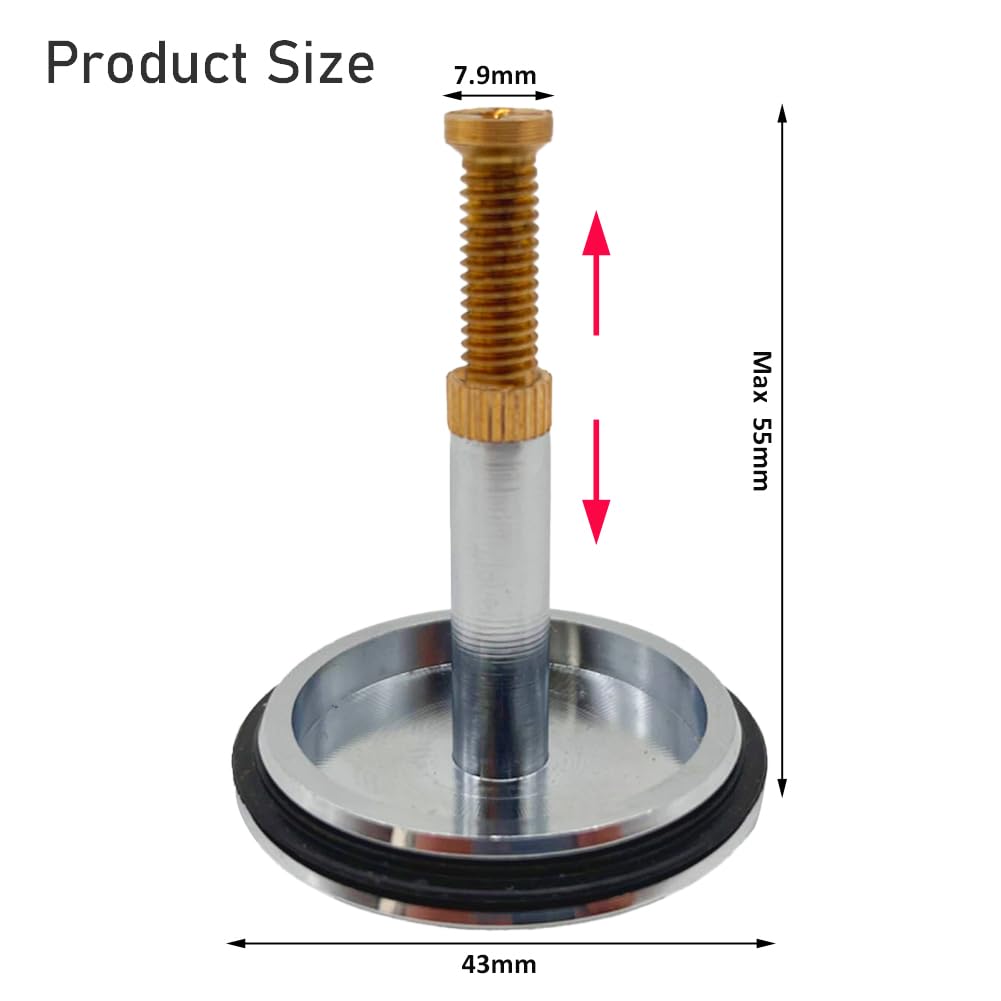 Pop Up Bath Plug 43mm Cover/ 8mm Pole Adjustable, Solid Brass Chrome Bathtub Drain Stopper, Chonphan Tub Plug Stopper
