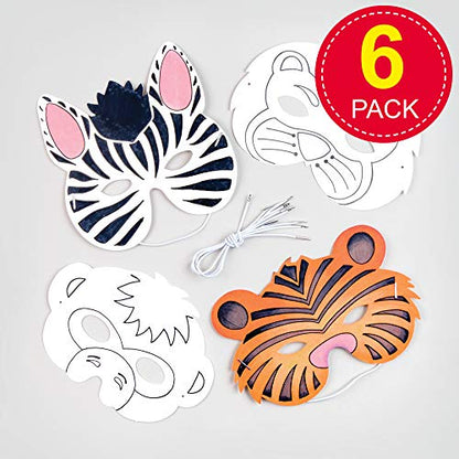 Baker Ross E453 Animal Colour-In Masks (Pack of 8), White, 1.0 cm*32.5 cm*20.0 cm