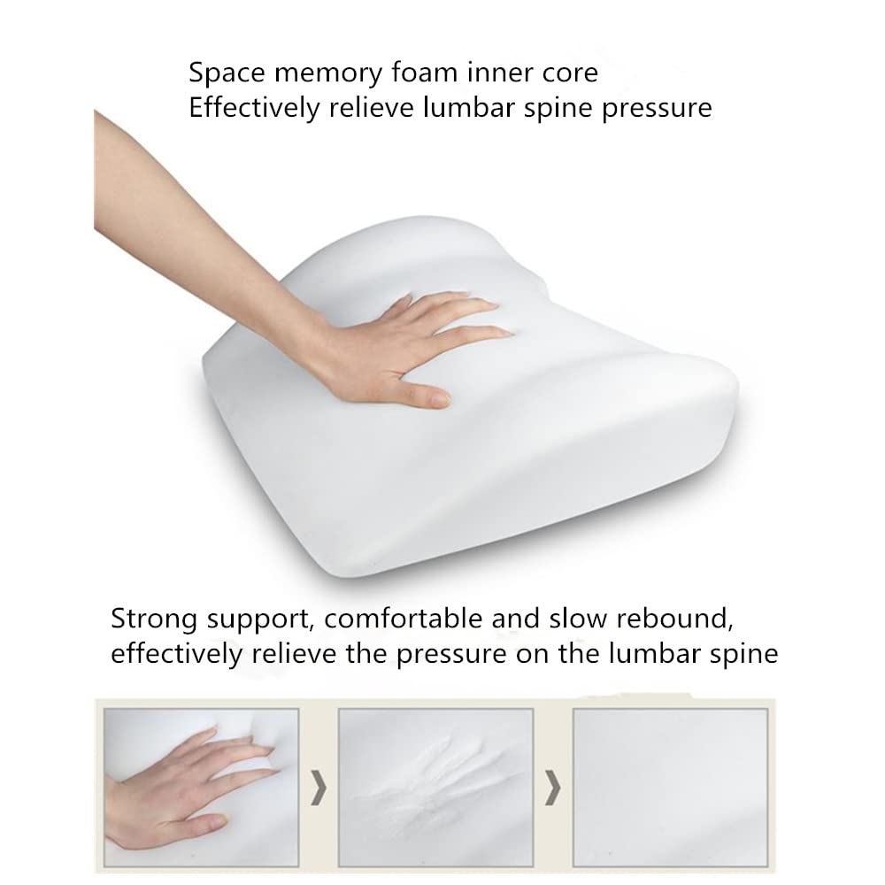 HUARXUNEG Comfortable lumbar support pillow with ergonomic design and memory foam, back support for back pain relief, suitable for office chairs