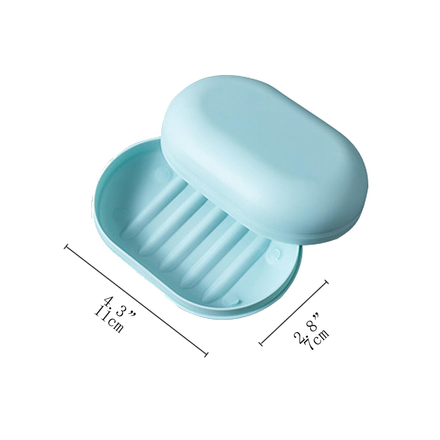 Lansonee 2 Pcs Covered Soap Trays, Leak-Proof & Sealable Travel Soap Box, Portable Soap Dish for Hiking, Gym, School, Bathroom - Dark Blue + Pink