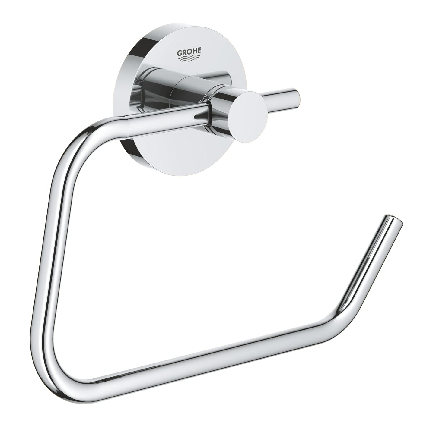 GROHE Start QuickFix Toilet Roll Holder without Cover (Metal, Concealed Fastening, Including Screws and Dowels, Extra Easy to Fit with GROHE