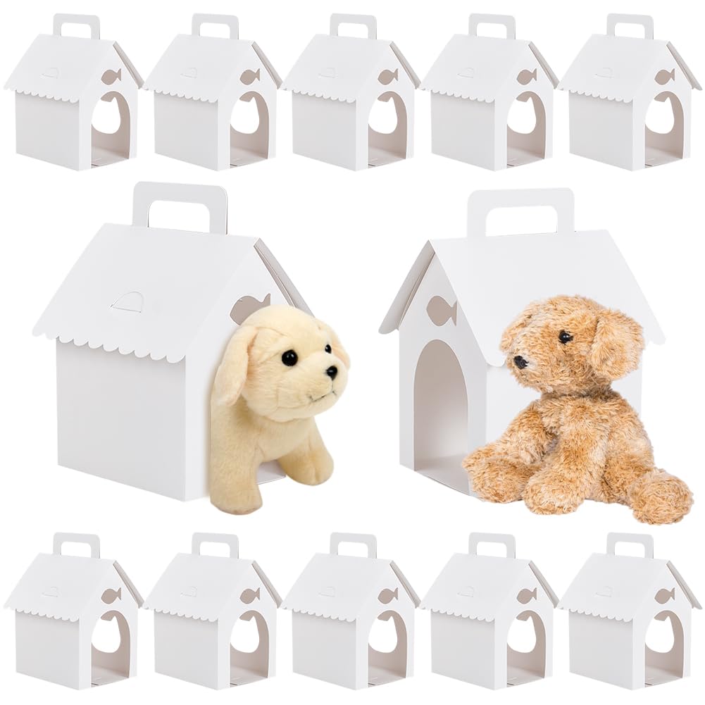 BENECREAT 30 Pcs Dog Party Favors Boxes with Unique Cat's Head Window Design, Puppy Adoption Party Supplies for Pet Celebration Gift Boxes & Dog