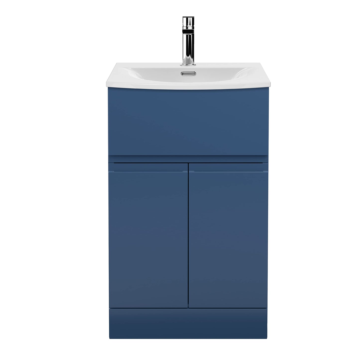 Hudson Reed URB301G Urban Modern Bathroom Floor Standing 2 Soft Close Doors and 1 Drawer Vanity Unit with Round Ceramic Basin with 30mm Profile,