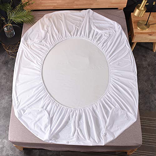 Waterproof Single Mattress Protector Single Bed Fitted Bed Mattress Cover for Bed Wetting Soft Washable Breathable Fitted Bed Sheet 30cm Deep 90x200cm