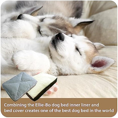 Ellie-Bo Large Dog Bed for 36-inch Dog Cage/Crate - Brown Faux Suede/Sheepskin