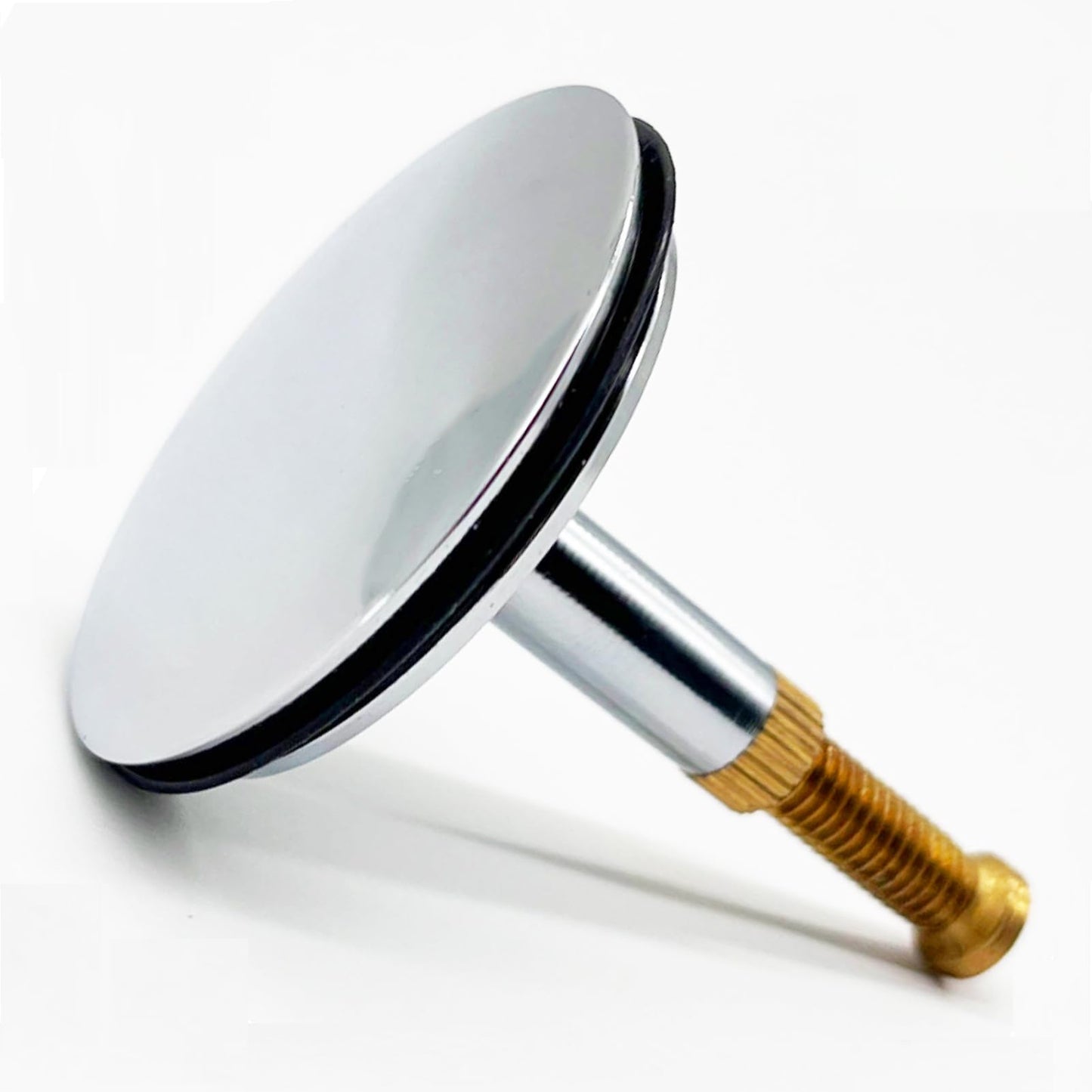 Pop Up Bath Plug 43mm Cover/ 8mm Pole Adjustable, Solid Brass Chrome Bathtub Drain Stopper, Chonphan Tub Plug Stopper