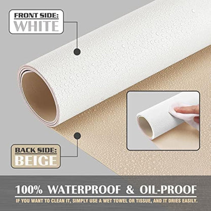 K KNODEL Large Office Leather Desk Mat, Mouse and Keyboard Pad, Computer and Laptop Mat, Desktop Protector and Cover, Writing Pad and Blotter (90x43cm, White)