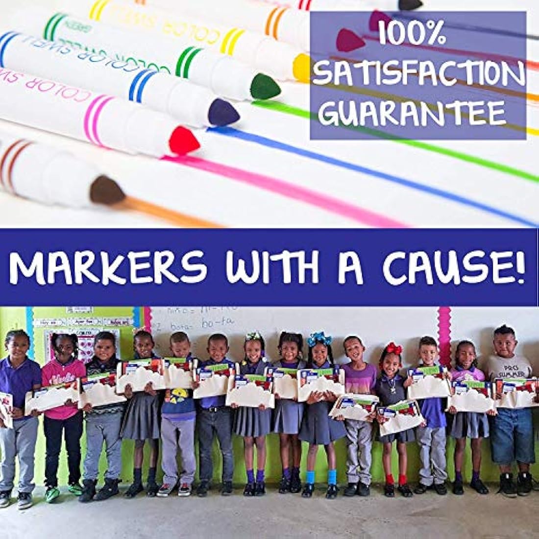 Color Swell Washable Markers Bulk Pack 10 Sets 8 Count Vibrant Colours 80 Total Perfect Bulk Pack for Teachers, Kids and Classrooms
