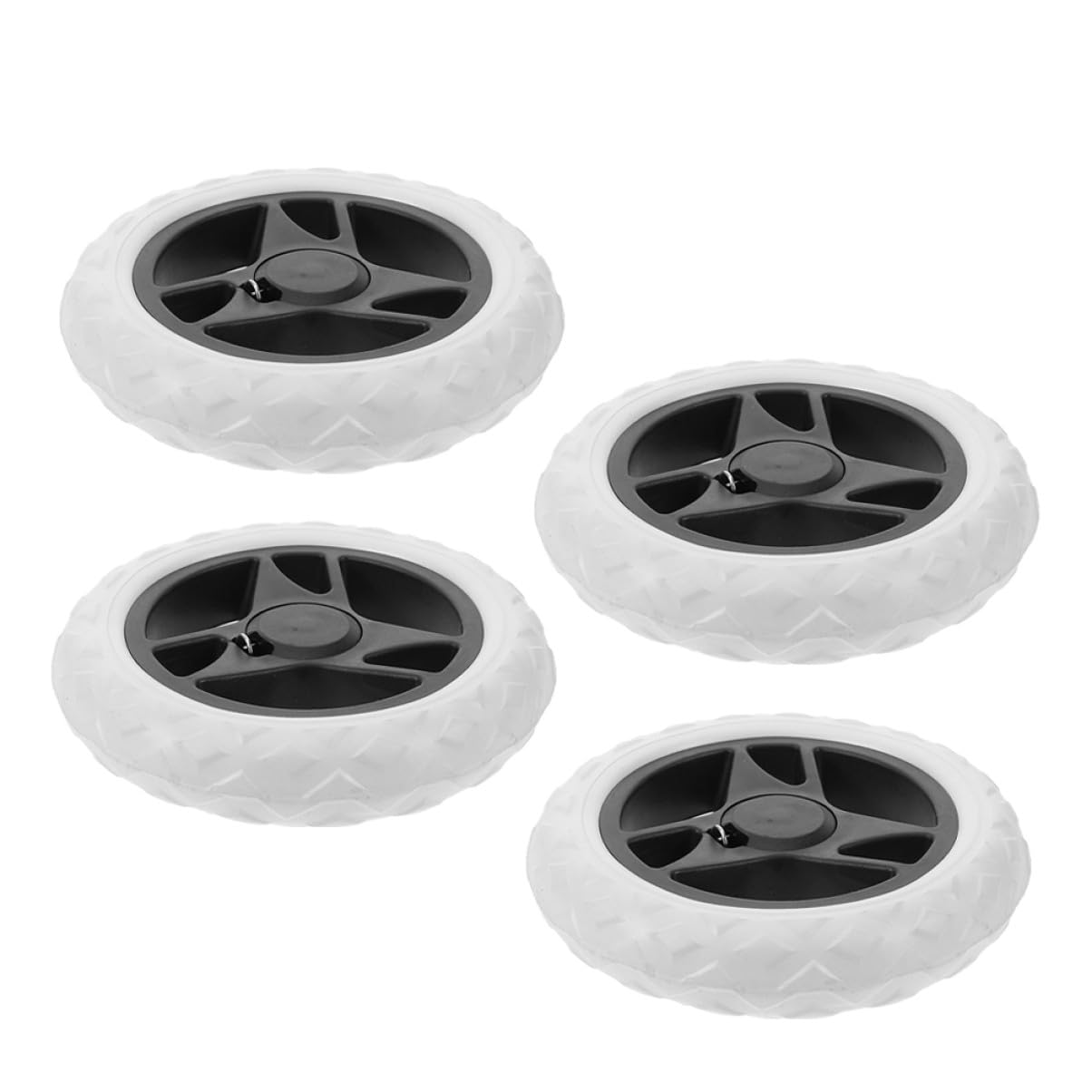 Ciieeo Heavy Duty Shopping Cart Wheel Replacement 4Pcs Swivel Caster Wheels for Small Trolleys Luggage and Strollers Smooth Rolling and Easy Climbing