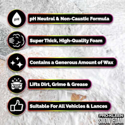 Pro-Kleen Snow Foam Car Shampoo pH Neutral Cherry 5L & Karcher K Series Compatible Snow Foam Lance