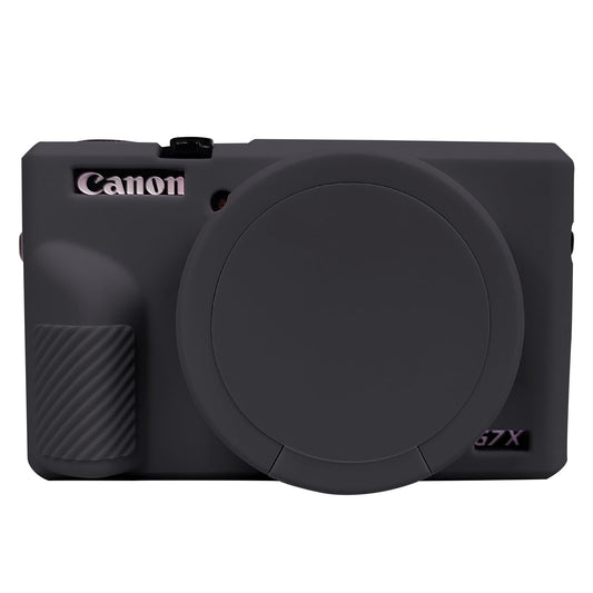 Camera Case for Canon G7 X Mark III, G7X3 Camera Cover Soft Silicone Protective Case Body Skin Sleeve with Removable Lens Cover for Canon Powershot