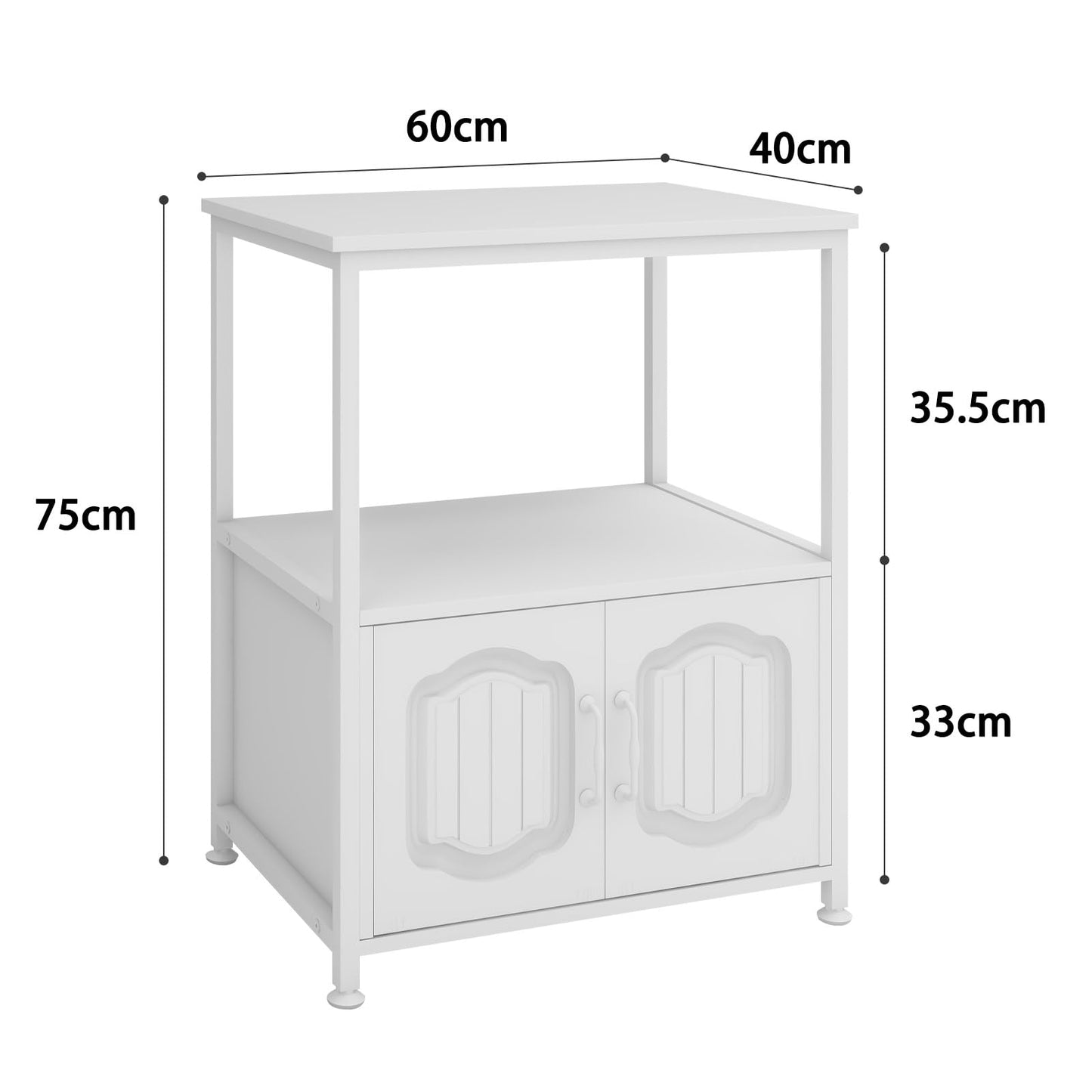 PUNCIA 3 Tier Printer Stand with File Cabinet for Home Office White